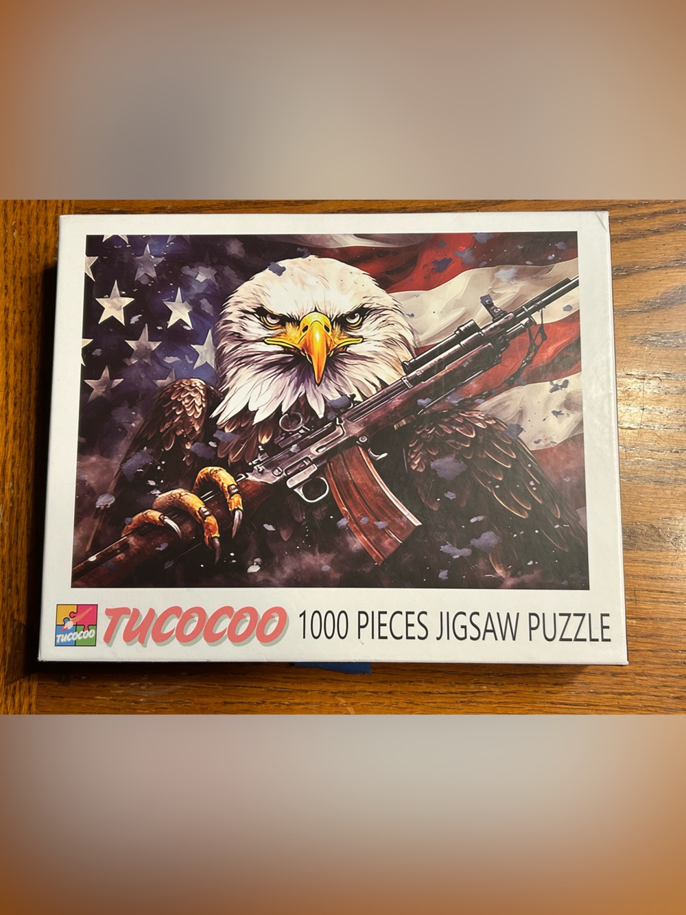 1000-Piece Jigsaw Puzzle - Bald Eagle with Flag
